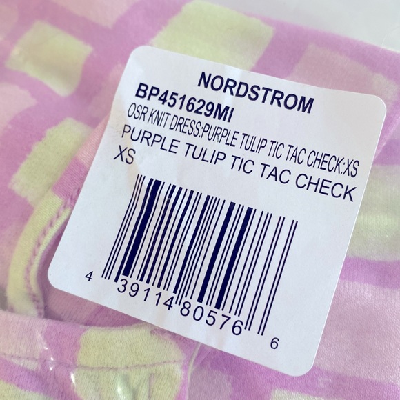 BP. Print Knit Purple Tulip Tic Tac Check Minidress, Size XS, NWT - Picture 9 of 10